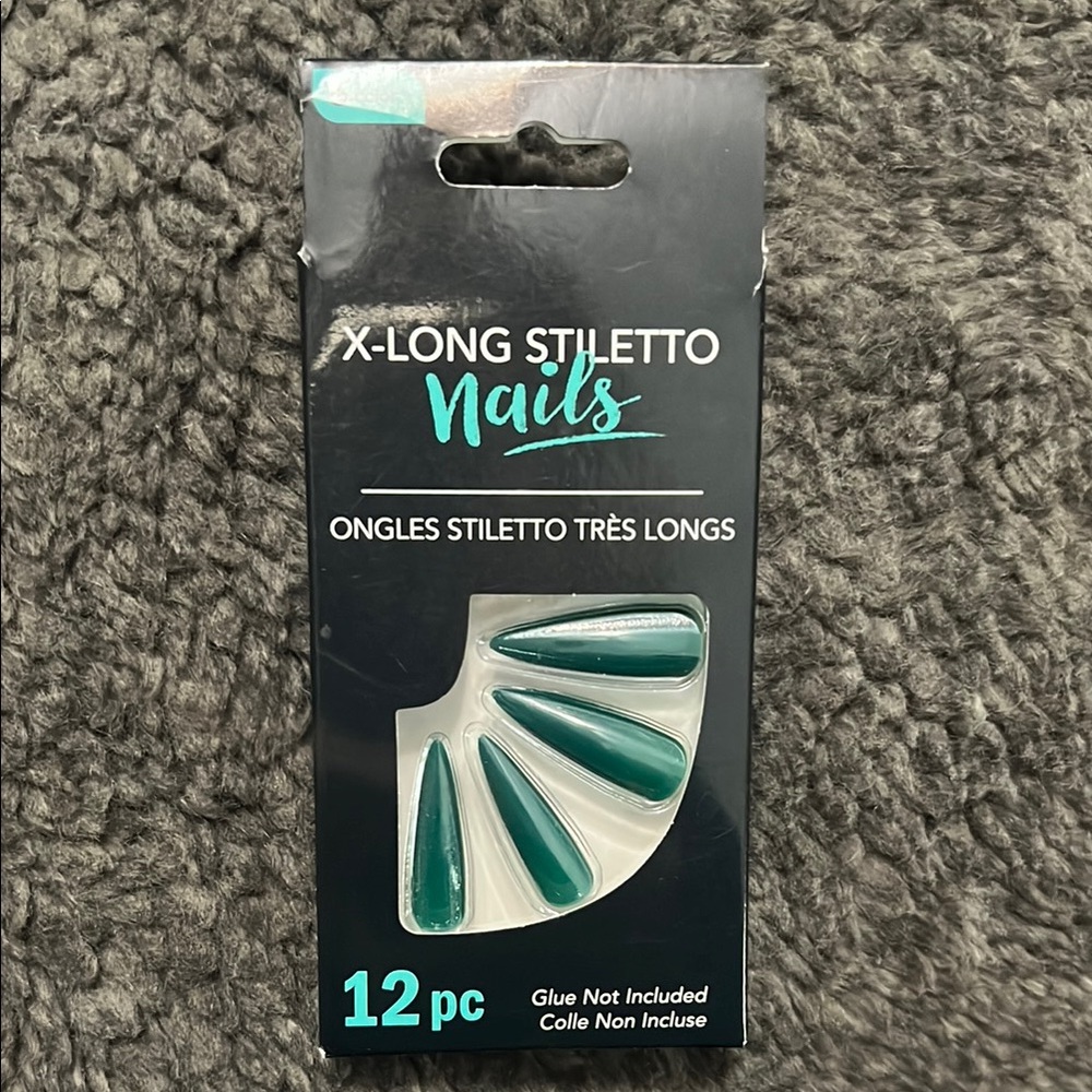 X-Long Stiletto Press-On Nails - Teal